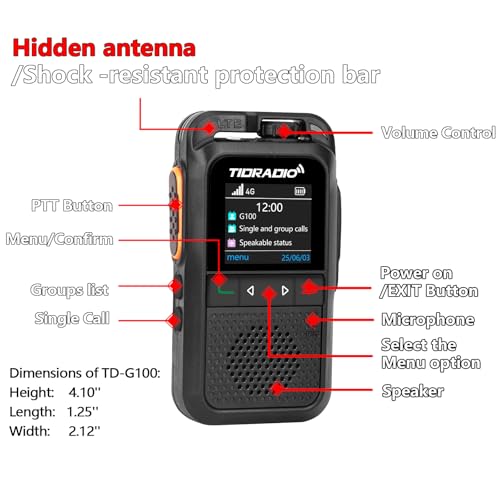 Image of TD-G100 Rapid Unlimited Range 4G LTE PoC Walkie Talkies Long Range with SIM Cards, Nationwide 5000 Miles Two Way Radios, Global PTT for Family, Logistics,Construction site,Black-2 Pack