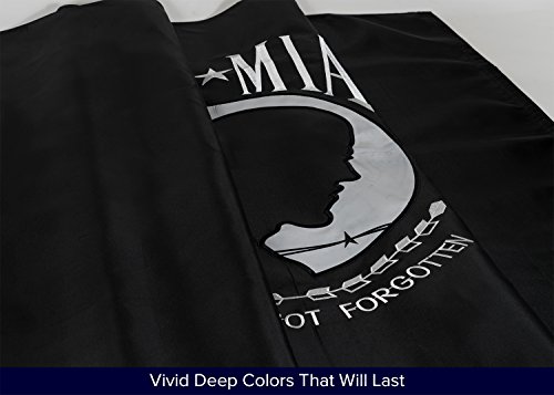 Front Line Flags Pow Mia Flag 3X5 | Long Lasting Nylon Embroidered Emblem With Quadruple Stitched Fly End | Premium Quality | Us Military Banner For Indoor Or Outdoor Use #TOP5