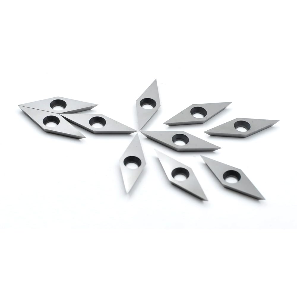 CDBP Diamond Carbide Inserts For Woodturning – 10x28mm Sharp Point Cutters For EWT Detailer Tools (3 Pack)