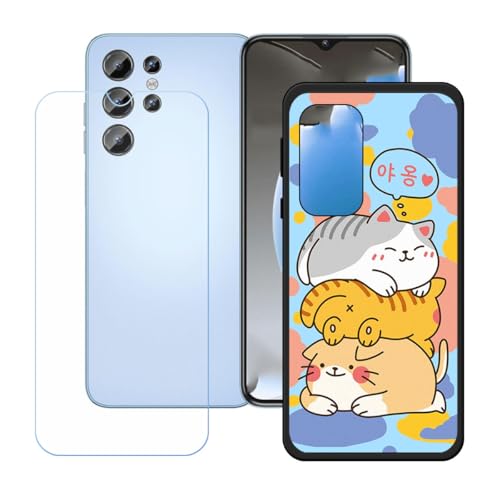 BMPNLSZ �K�p Oukitel C1 Plus�p+HD�����K���X�ɓK�����ėpTPU�P�[�X�A�V���J�Q���P�[�X�o���p�[�ی�o�b�N�P�[�X-Oukitel C1 Plus�p�ɓK����9�d�x�X�N���C�u�h�~�X�N���[���v���e�N�^(6,52") - LH67