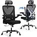 Ergalithic Ergonomic Office Chair - X-Shaped Computer Desk Chair Comfy, Gaming Chair, Office Chair with Lumbar Support, Mesh Office Chairs with Headrests, Desk Chair for Long Hours (Black Silver)