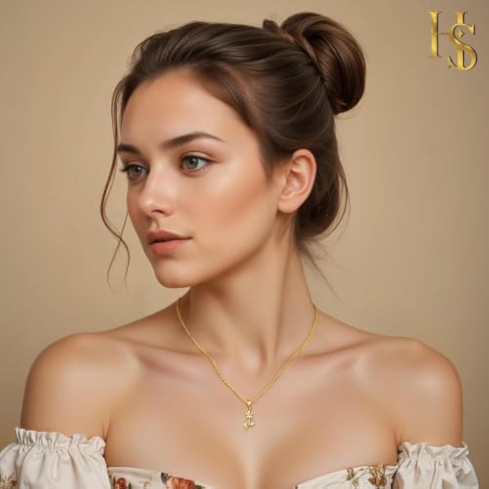 925 Silver Daisy Stem Pendant Necklace