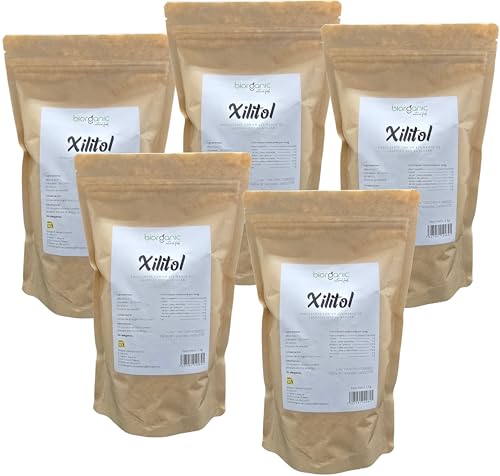 Xilitol 100% natural 5Kg. Procedente del abedul.Pack Ahorro. Edulcorante granulado natural sustituto del azúcar. Sin MGOs. Sin Gluten. Vegano. Marca Española.