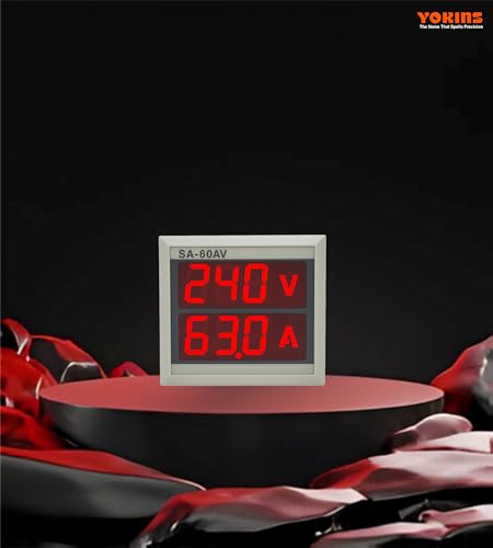 Image of YOKINS (SA-60VA) 2-in-1 Digital VA Meter | Measures AC Voltage 50-500V & Current 1-100A | Compact 60x60mm Panel Mount Meter can be used Electrical Panel /Submersible Panel, Volt-Amp
