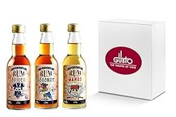 IL GUSTO Mini Pack – 3 × 20 ml Premium Rum Trio Gift Set: Spiced 40%, Mango 26%, Coconut 26% — Perfect Tasting Gift Bundle, Cocktail Sampler, Flavoured Spirit Gift Set