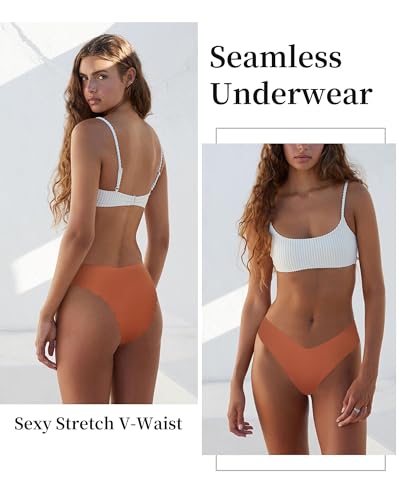 5 Pack Seamless Thongs for Women No Show Wavy Edge Side Women's Thong panties Women Underwear Sexy S-XL2