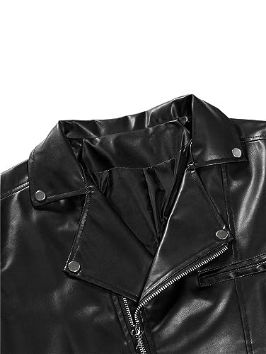 Veste en cuir décontractée à col cranté finitions soignées hiver - 4