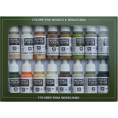 Vallejo 070141 , Acryl, Farbset, Erdtöne, 16 x 17 ml, 17 ml (16er Pack) Cover