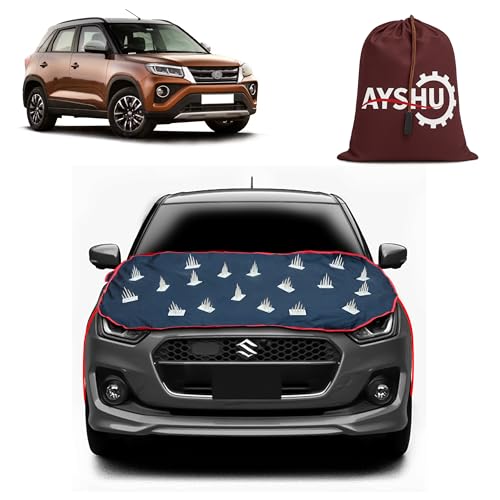 Image of AYSHU Dustproof Car Protection with Spikes for Dogs Compatible with Toyota Urban Cruiser | Anti-Scratch Bonnet Guard | Heavy Duty Waterproof & UV Resistant Car Body Cover, Black