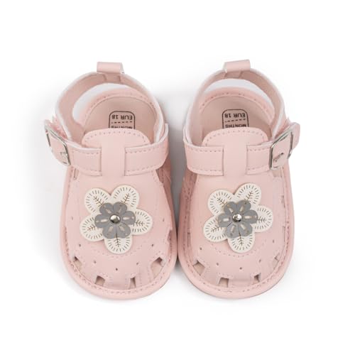 Image of HsdsBebe Baby Girls Sandals Bohemia Flower Bow Soft Sole Toddler First Walkers Beach Summer Shoes