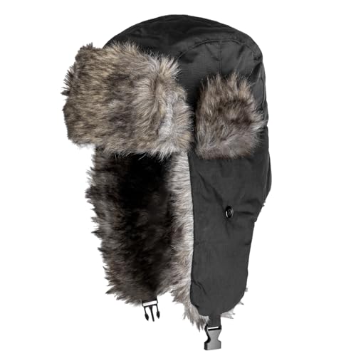 NONMON Unisex Winter Fliegermütze mit Ohrenklappen, Warme Kunstfellmütze Bomber Hut Damen Herren Trappermütze wasserdichte Schneedichte Winddichte für Skifahren Outdoor...