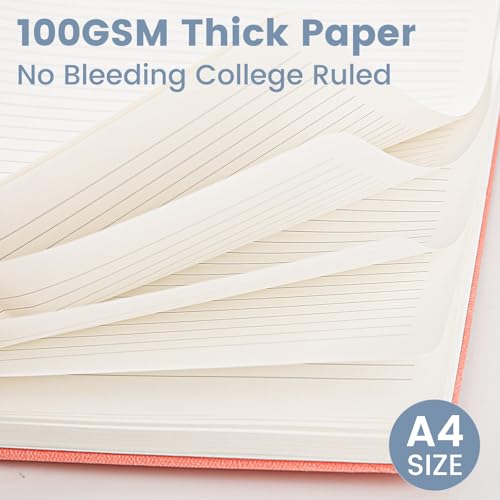 Image of Spiral Notebook - 8.5 x 10.98 Inch Large Hard Cover Notebook with Elastic Band & Pocket, 180 Pages, Lay Flat Wirebound Journal for Work, School, Planning & Note Taking ReefBlue