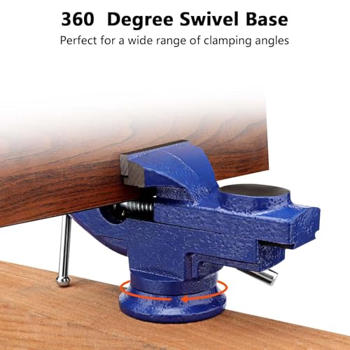 SUNNYNEST Bench Vise 60mm Workbench Table Vice 360° Multi-Angle Swivel Base Clamp Vise Bench Vice Clamp for DIY Clamps Craft Table Tool 6 SUNNYNEST Bench Vise 60mm Workbench Table Vice 360° Multi-Angle Swivel Base Clamp Vise Bench Vice Clamp for DIY Clamps Craft Table Tool - Image 6