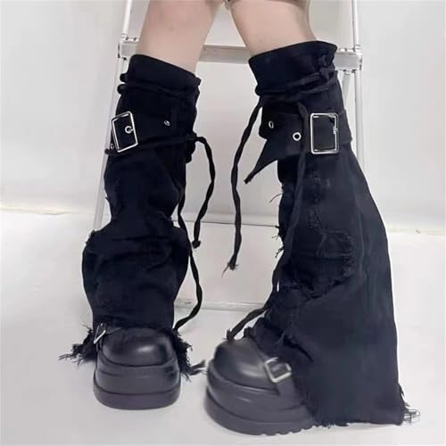 Image of Sup-Coente Gothic Flare Leg Warmers for Women Punk Goth Steampunk Y2k Emo Grunge
