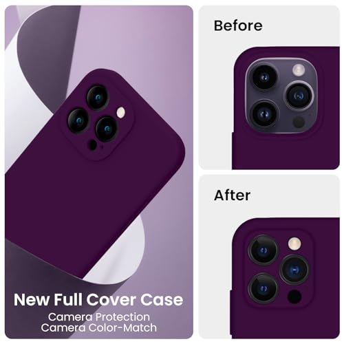 Image of FireNova Designed for iPhone 14 Pro Max Case, Silicone Upgraded [Camera Protection] Case, Soft Anti-Scratch Microfiber Lining Inside, 6.7 inch, Wine Red