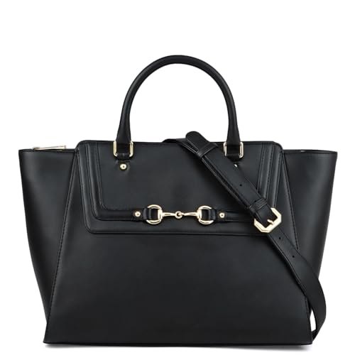 Image of Da Milano Leather Satchel Bag for Women - Black