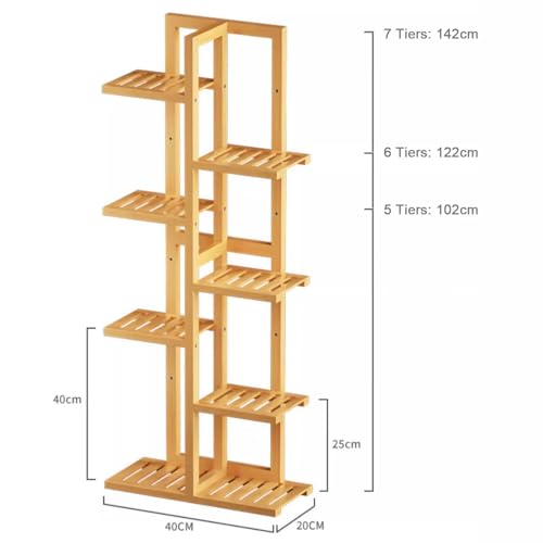 Support à fleurs en bambou durable étagère pour pots de salon