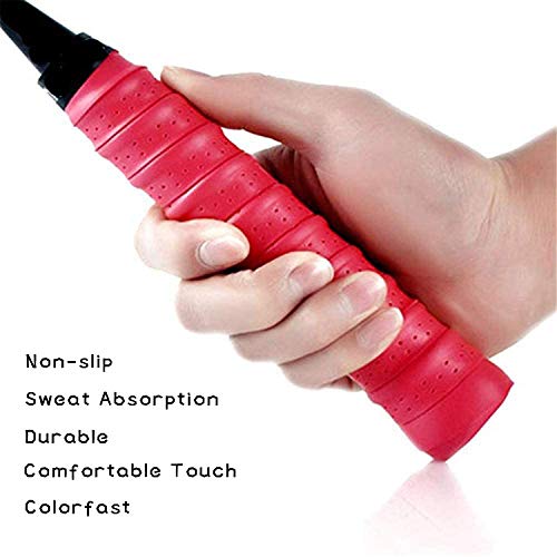 LATTCURE Griffbänder Badminton Grip, Badminton Griffband Schweißband PU Racquet Grip Anti Slip Griffband rutschfeste Schläger Grip Tape für Squash Tennis Badminton, 8 Stück - Image 5