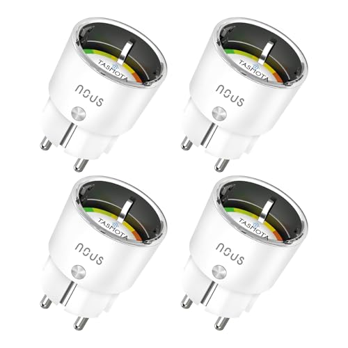 Tasmota Socket NOUS A1T Smallest WiFi ESP8266 Smart Plug 10A Mini WiFi Sockets with Power Consumption Electricity Meter Timer Compatible with Alexa Google Home Assistant Domoticz MQTT 2.4G