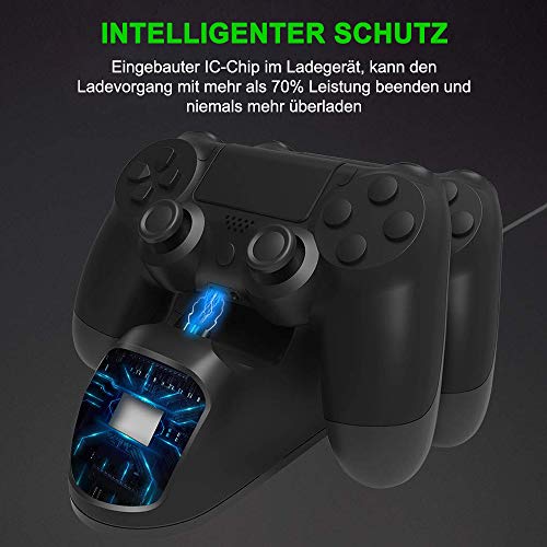 PS4 Controller-oplader, Likorlove Docking-opladerstandaard met USB-kabel en LED voor Sony Playstation 4 / PS4 Slim / PS4… - Image 8