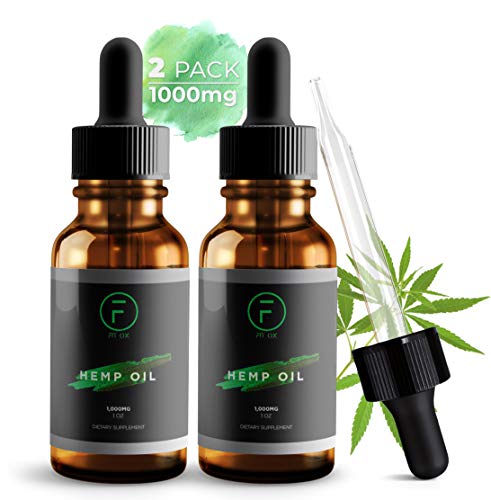 (Blood Orange Flavor) Hemp Oil for Pain, Anxiety & Stress Relief, Pure Organic Hemp Seed Oil Extract, Helps with Skin & Hair, Relaxation, Better Sleep (2 Pack | 1000mg)