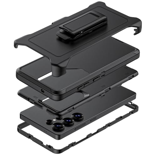 TMIDVFV Compatible with Samsung Galaxy S25 Ultra Case with Belt Clip Holster Heavy Duty Rugged Shockproof Full Body Protection Kickstand Cover for Samsung Galaxy S25 Ultra Phone (Black)
