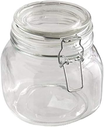 Amazon Co Jp 保存瓶 ガラス製 留め具付 容量８００ｍｌ ホーム キッチン