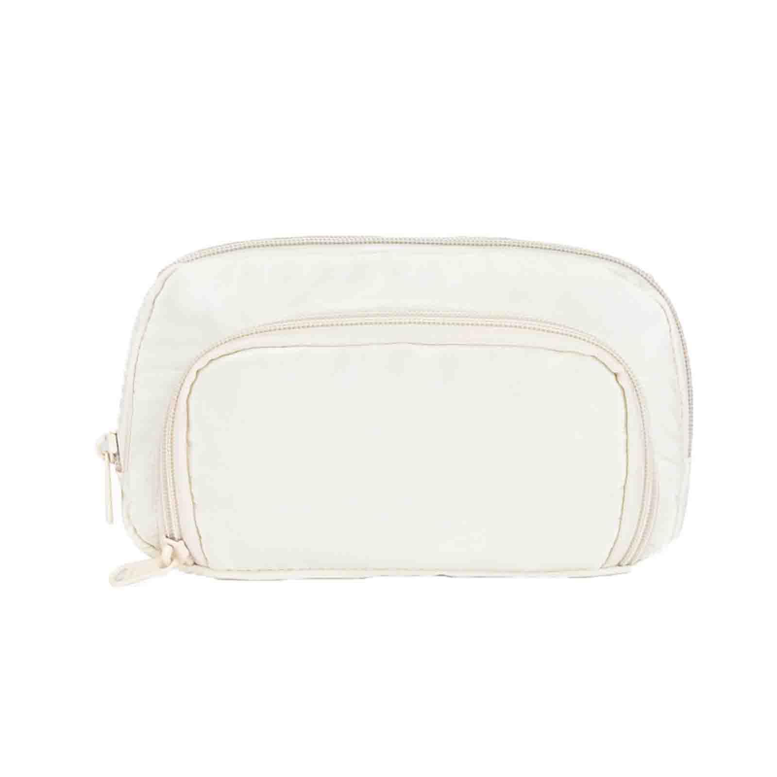 Trousse Scolaire Fille Trousse Compartiments Scolaire Trouse Double Compartiment Plumier 2 Compartiments Couche Double étudiant Grande Capacité (White,21x5x12cm)