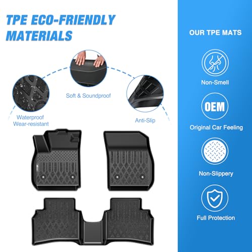 Image of Nilight TPE Floor Mats for Buick Envision 2021 2022 2023 2024 2025 2026 | All Weather Custom Fit Heavy Duty Floor Liners