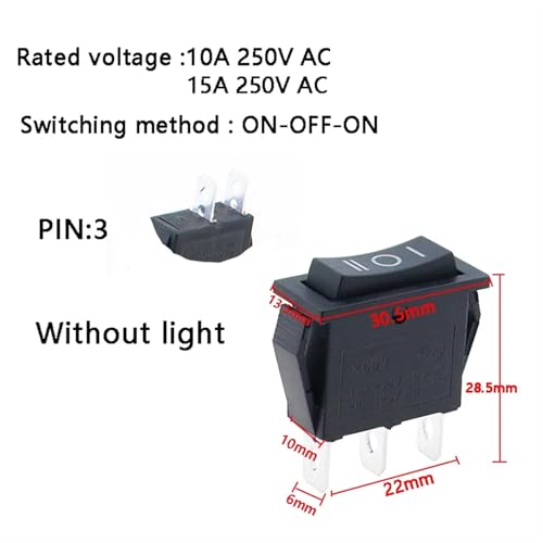 Interruptor basculante KCD3 de 3 posiciones ON-OFF-ON de 250V para proyectos electrónicos y náutica 2