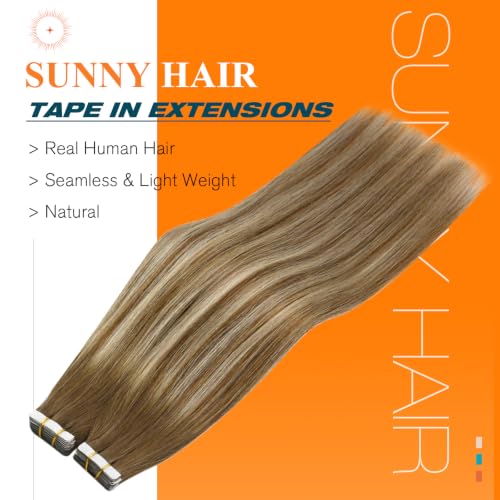 Image of Sunny Hair Blonde Tape in Hair Extensions Human Hair 18 Inch for Daily Wear