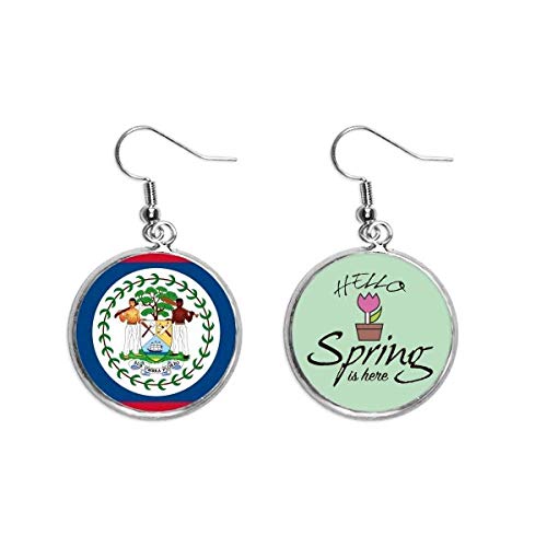 Belize-Flagge, Nordamerika, Landdekoration, baumelnd, Saison, Frühlingsohrring, Schmuck