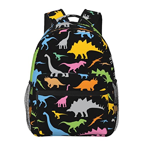Sac à dos dinosaure noir avec port USB pour étudiant actif