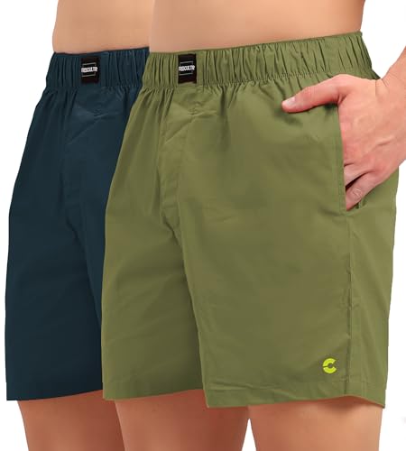 Image of Freecultr Cotton Boxer Shorts for Men Dual Pockets Moisture Wicking Microfibre | Regular Fit | Breathable & Comfortable Half Short Pants Ultrasoft Waistband