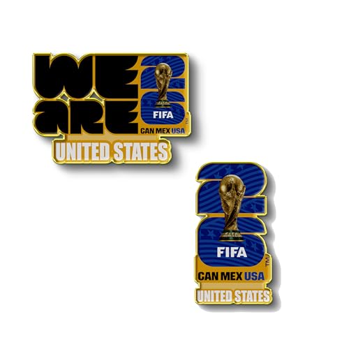 HONAV FIFA World Cup 2026 Team USA Lapel Pin Bundle - Officially Licensed Collectible Souvenir - Gift & Event Keepsake (2-Pack)