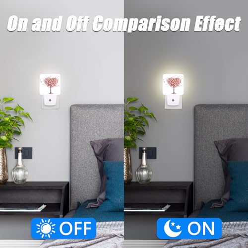 Image of Love Tree Night Light,Valentine's DayNightlight Plug into Wall,LED Lamp,Suitable for Bedrooms,Kitchens,Toilets,Etc.Auto Sensor Dusk to Dawn,Energy-Saving