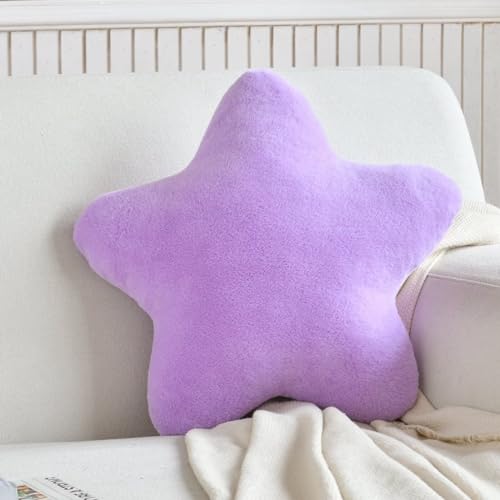 Tesica Star Shaped Pillow Decorative Star Pillow For Bed Soft Plush Star Throw Pillow Cute Light Purple Star Pillow Home Decor Pillow Aesthetic Pillow cover