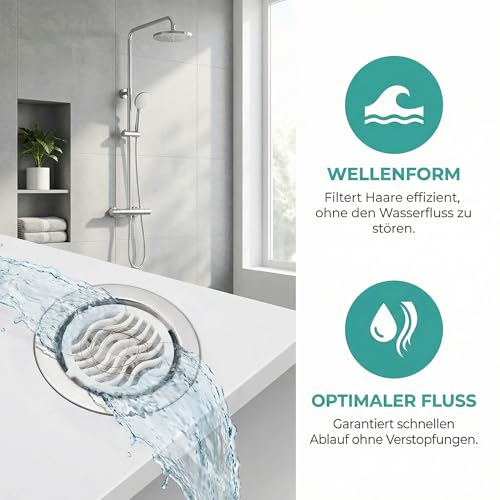 Haarsieb Tauchrohr für Dusche Ablaufgarnitur Set, Kompatibel mit Ablaufgarnitur Haarsieb für Dusche Ersatz, Kompatibel 6960, 6963, 6961, 6962 Haarfilter Siebeinsatz Duschablauf Siphon