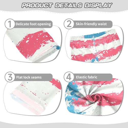 KLL 4th July American Independence Day Girls Cotton Leggings Stretch Full Length Dance Pants Running3