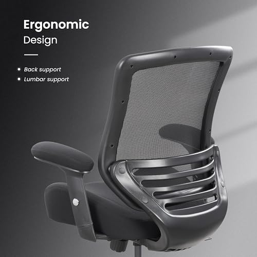 Image of BOLISS 400lbs Ergonomic Office Chair Soft Thick Seat with Mesh Back (Black) | Wide Cushion, Computer Desk Chair, Tilt Lock, Height Adjustable Arms and Lumbar Support Reduce Back Pain