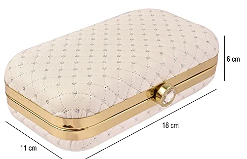 AILTINO Women's Oval Frame Clutch | Detachable Sling Chain | Ladies Party Wedding Purse Bag - Image 3