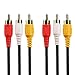 Audio Video Cable,Composite Cord 6 ft RCA to RCA M/Mx3,AV Cable for TV,DVD,VCD etd.