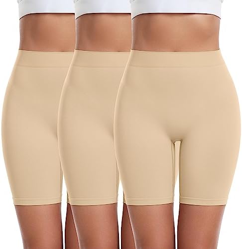 3 Pack Slip Shorts for Women Under Dress Comfortable Smooth Boyshorts Panties Biker Shorts