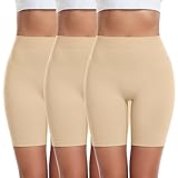 FRESBEIT 3 Pack Slip Shorts for Women Under Dress Comfortable Smooth Boyshorts Panties Biker Shorts 3N M