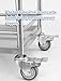Tier 304 Stainless Steel Lab Cart: 1.2mm Stainless Steel w/Silent PU Wheels & Easy-Clean, for School Cafeteria/Laboratory(95x50x95cm/37.4x19.7x37.4in)