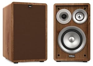 Wiibo Vintage 6 Nogal Altavoces Estantería 3 Vías 100W Pareja