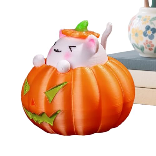 Pelota de estrés de calabaza | Juguete de Halloween para presionar - Gatos decorativos de resina para premios escolares, bolsa de regalo para niños, recompensas carnaval