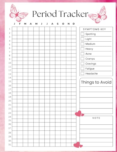 Period Tracker Journal | Menstrual cycle tracker for young girls,