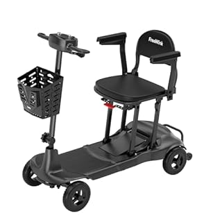 Mobility Scooters for Adults & Seniors - Ultra Lightweight 27.5 lbs Carbon Fiber Folding Electric Scooter - Airlines Approved All-Terrain Portable Scooter with Basket and Charger Included-Carbon Black