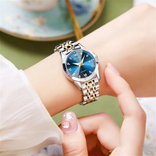 Image of OLEVS Womens Watches Automatic Luxury Dress Ladies Watch Ceramic Strap Rose Gold Self Winding Female Wrist Watch